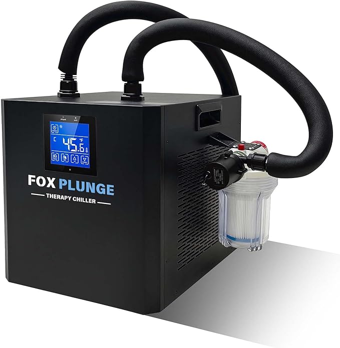 FOXPLUNGE Cold Plunge Chiller 1/2HP - 132 Gallons Water Chiller for Ice Bath Tubs with 2 Water Pumps, Filter & Hose, Remote Control, Quiet Cooling System for Home Muscle Recovery Use-StrideForce Fitness