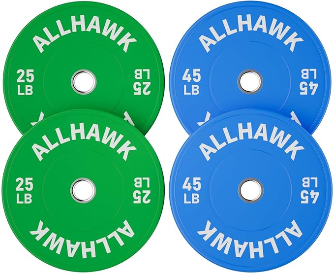 Colored Olympic Weight Plates, 2-inch Rubber Bumper Plate Set for Home Gym Barbell Weight Lifting and Strength Training-StrideForce Fitness