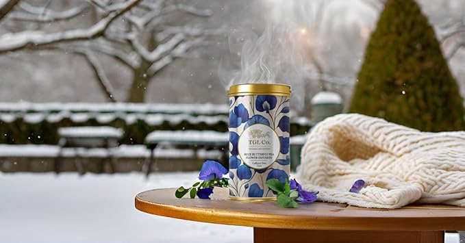 TGL Co. Blue Butterfly Pea Flower Tea (1.76 oz / 50g) Tall Tin Can | Natural Herbal Tea | Enjoy Hot or Iced | Blue Tea-StrideForce Fitness