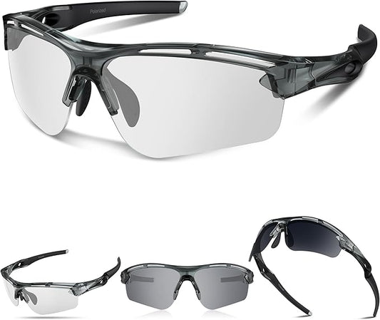 Polarized Sports Sunglasses for Men Women,UV400 Protection Sunglass for Running Cycling Fishing Hiking TR90-StrideForce Fitness