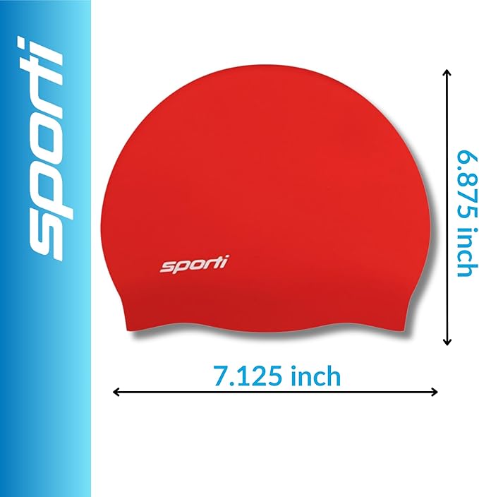 Sporti Silicone Swim Cap for Kids, Unisex Youth Swimming Cap, Protection Bathing Caps for Your Children, Aged 2-10-StrideForce Fitness
