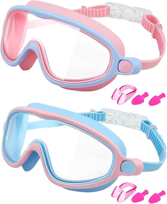 Rantizon Swim Goggles 2 Pack, Wide View Anti Fog&UV Swimming Goggles for Audlt, No Leaking Swim Glasses for Men Women Kids-StrideForce Fitness