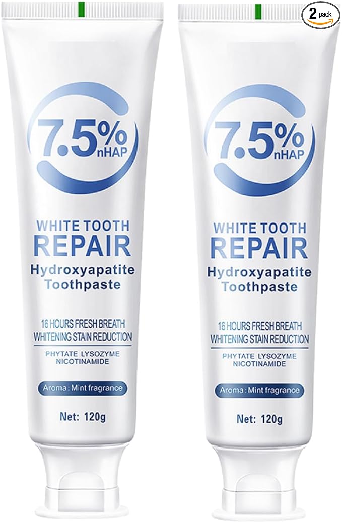 Hydroxyapatite Toothpaste for Enamel Protection and Tooth Strengthening,Hidroxiapatita Toothpaste,Gentle Mint,Fresh Breath,Daily Use for Oral Health,4.23oz (2 PCS)