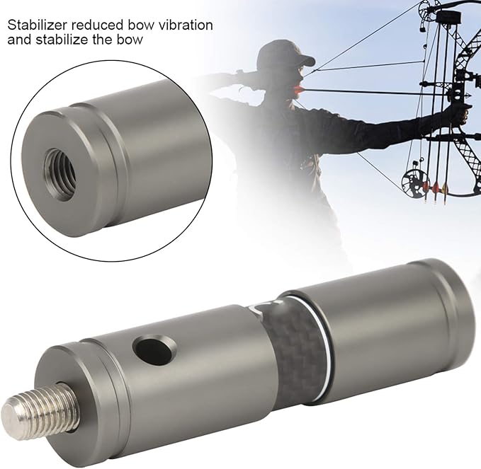 3in Bow Stabilizer Balance Bar Extension Pole Rod, 3K Carbon Fiber Archery Balance Rod Shock Absorb Recurve Bow Stabilizer-StrideForce Fitness