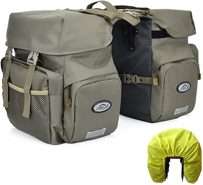 ZTZ Bike Bags for Bicycles Rear Rack, Waterproof Rear Bike Rack Bag with Rain Cover and Reflective Trim-StrideForce Fitness