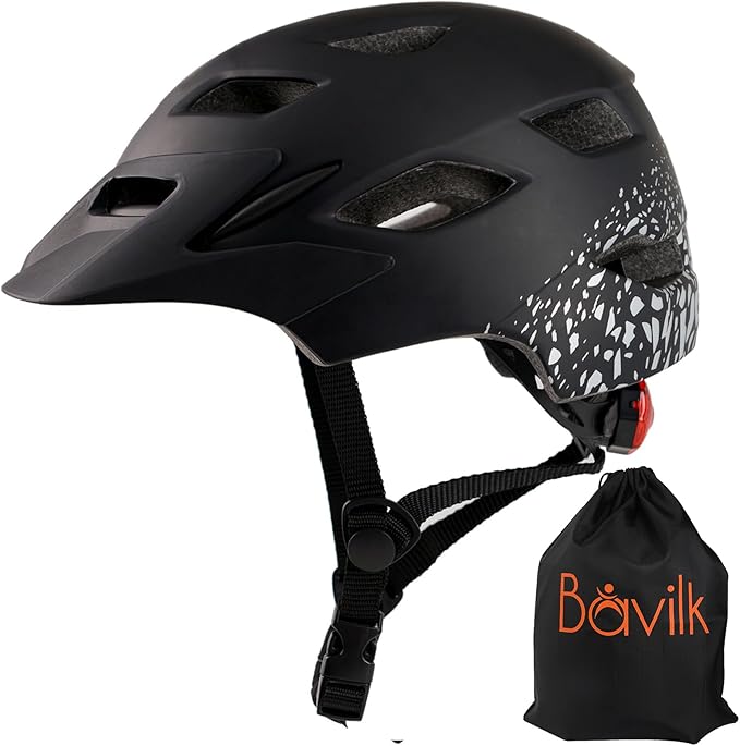 Kids Bike Helmet,Bavilk Kids Boys Girls Bike Helmets with LED Light Detachable Visor Children Youth Teen Multi-Sport for Skating Cycling Scooter Skateboard Adjustable & Lightweight 19.7"-22.4"-StrideForce Fitness