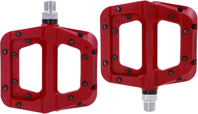 FOOKER MTB Pedals Mountain Bike Pedals 3 Bearing Non-Slip Lightweight Nylon Fiber Bicycle Platform Pedals for BMX MTB 9/16"-StrideForce Fitness