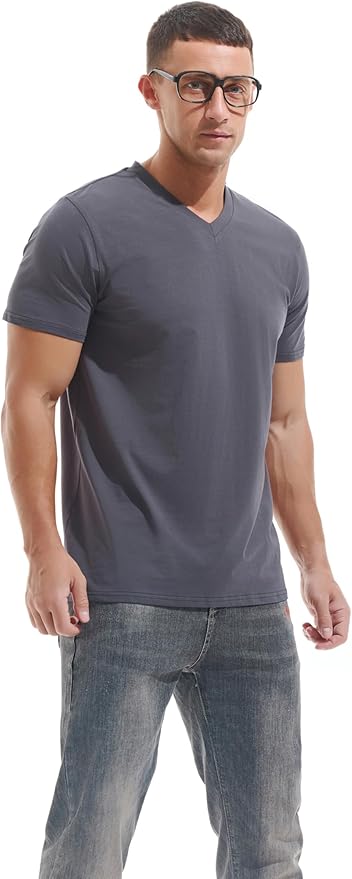 VEIISAR Premium V Neck T Shirts for Men - Modern Fitted Tees Vneck Undershirts-StrideForce Fitness