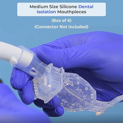 DryShield Isolite Style Mouthpieces - Small Size (Box of 4) Autoclavable Reusable Soft Silicone with Tongue Shield & Cheek Retractor