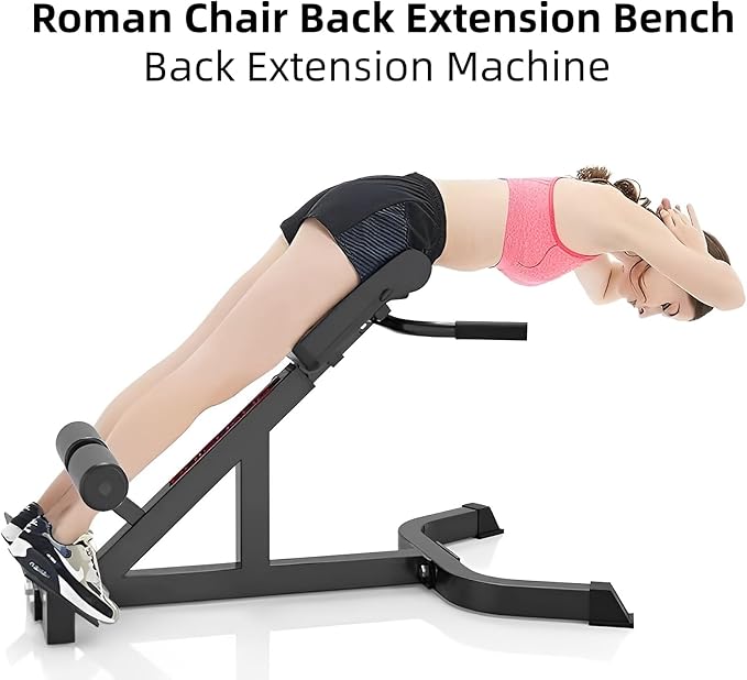 ComMax Roman Chair Back Hyperextension Bench Adjustable Back Exercise Machine Home Gym Workout Equipment for Abs and Glute-StrideForce Fitness