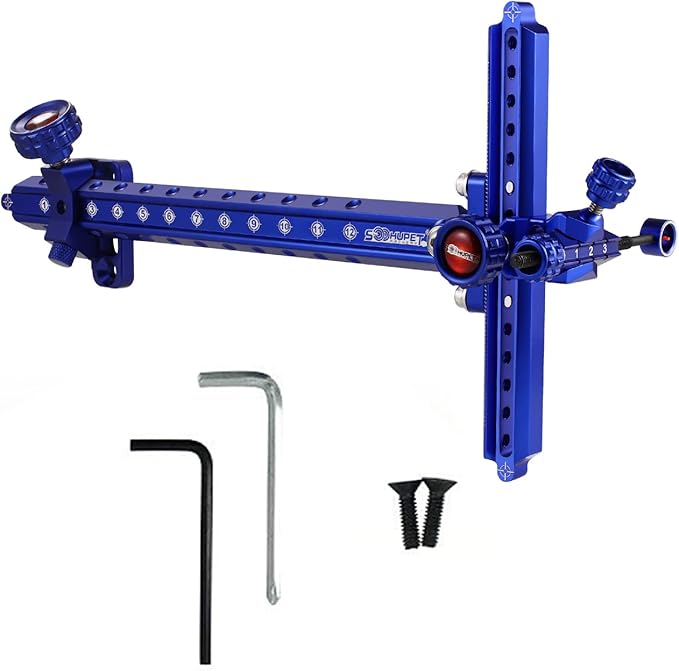 Archery Recurve Bow Sight, SOOHUPET Accessories T Shape Archery Shooting Target Sight Adjustable Bowsight with Optical Fiber Pin Sight for Target Practice-StrideForce Fitness