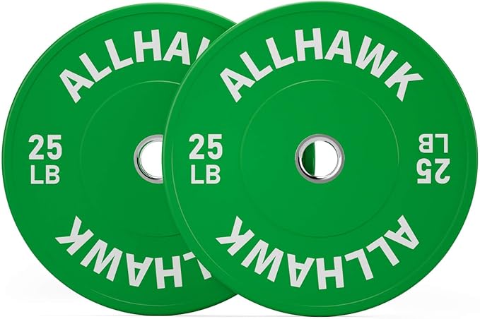 Colored Olympic Weight Plates, 2-inch Rubber Bumper Plate Set for Home Gym Barbell Weight Lifting and Strength Training-StrideForce Fitness