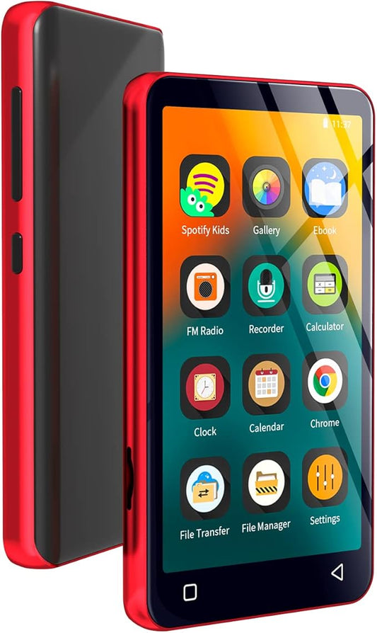 MP3 Player with Bluetooth and WiFi,MP3 Player with Spotify,Spotify Kids,Audible,Pandora,Amazon Music,4" Music Player MP4 Up to 1TB(80GB,Red_Black)-StrideForce Fitness