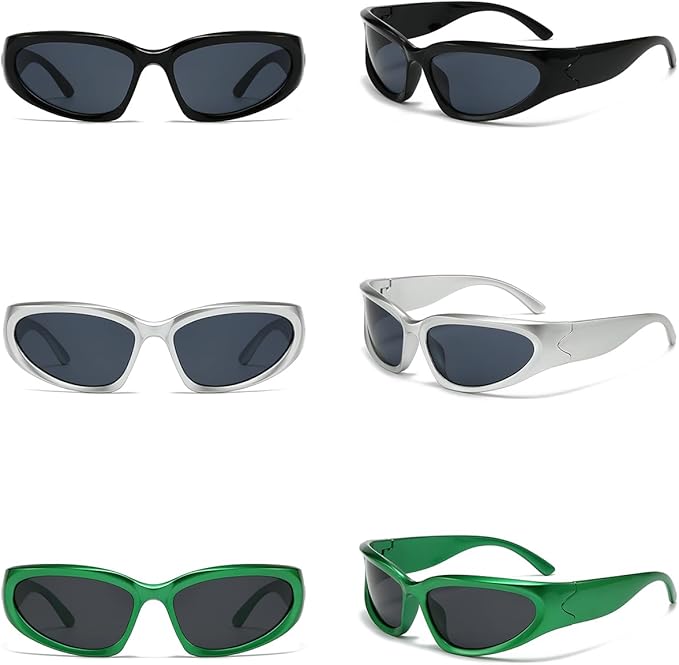 SOAR&EAGLE Y2K 3Pack Polarized sunglasses Wrap Around Men's Women's sunglasses Fashion Sport Shades Sun Glasses-StrideForce Fitness