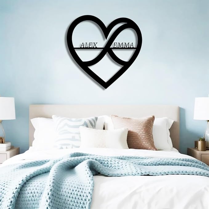 Personalized Wedding Metal Name Sign | Custom Wall Art Gifts for Couples | Custom Metal Signs |Engagement Gift | Anniversary Wedding Date Sign | Bedroom Decor for Couples-StrideForce Fitness