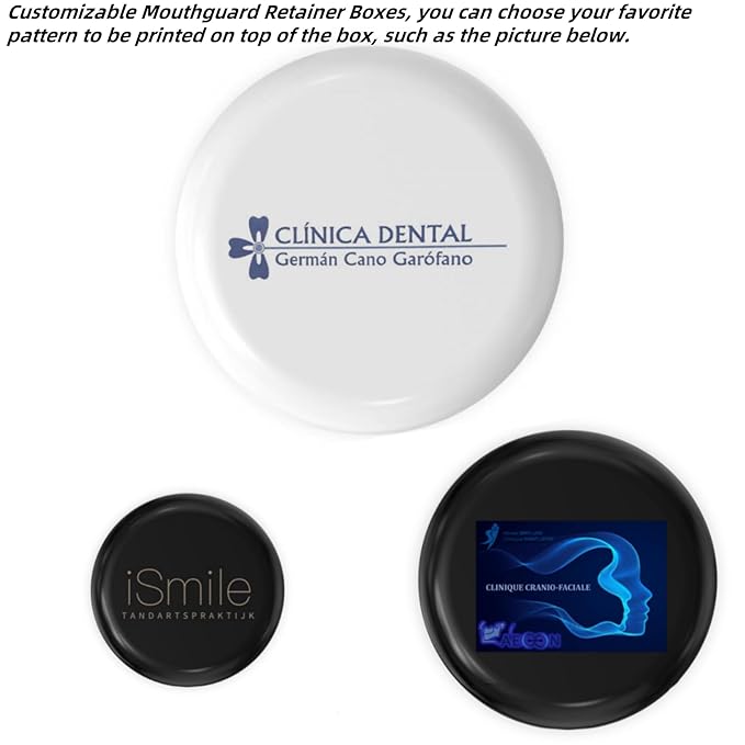 100PCS Aligner and Retainer Case with Mirror, Custom Personalized Logo Orthodontic Mouth Guard Case Customized with Any Image Logo and Text for Gift Business Logo