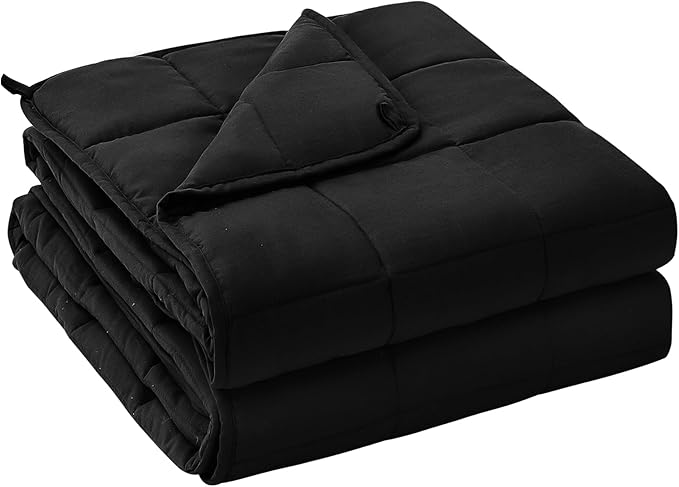 yescool Weighted Blanket for Adults (20 lbs, 88” x 104”, Black) Cooling Heavy Blanket for Sleeping Perfect for 190-210 lbs, Queen Size Breathable Blanket with Premium Glass Bead, Machine Washable-StrideForce Fitness