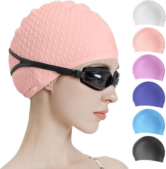 Tripsky Silicone Swim Cap,Comfortable Bathing Cap Ideal for Curly Short Medium Long Hair, Swimming Cap for Women and Men, Shower Caps Keep Hairstyle Unchanged…-StrideForce Fitness