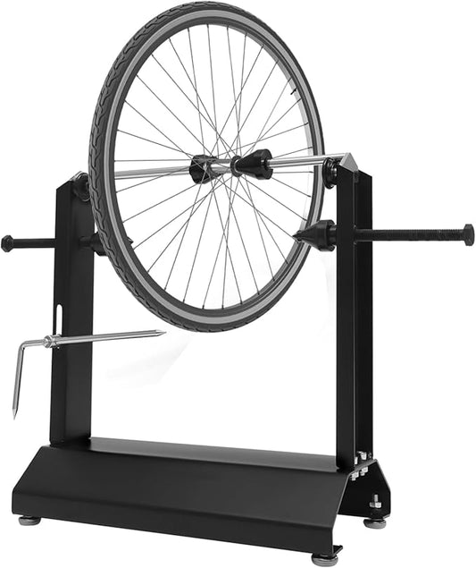 Motorcycle Bike Wheel Balancer, Tire Balancer Stand with Adjustable Foot Pads & Centering Cones, Professional Bicycle Wheel Repair Steel Bearing Bracket Rim for Wheel Axle Diameter 0.55in-StrideForce Fitness