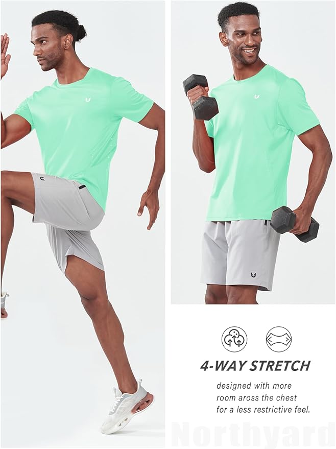 NORTHYARD Mens Athletic Shirts Short Sleeve Gym Workout Running Training Sports Performance T Shirt Basic Tee for Men-StrideForce Fitness