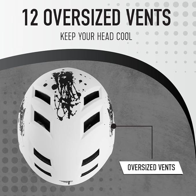 Flybar Bike Helmet- Multi Sport Dual Certified Adjustable Dial, Lightweight Skateboard Helmet, Roller Skating, Pogo, Electric Scooter, Snowboard, Boys and Girls Kids- Adults Helmets-StrideForce Fitness