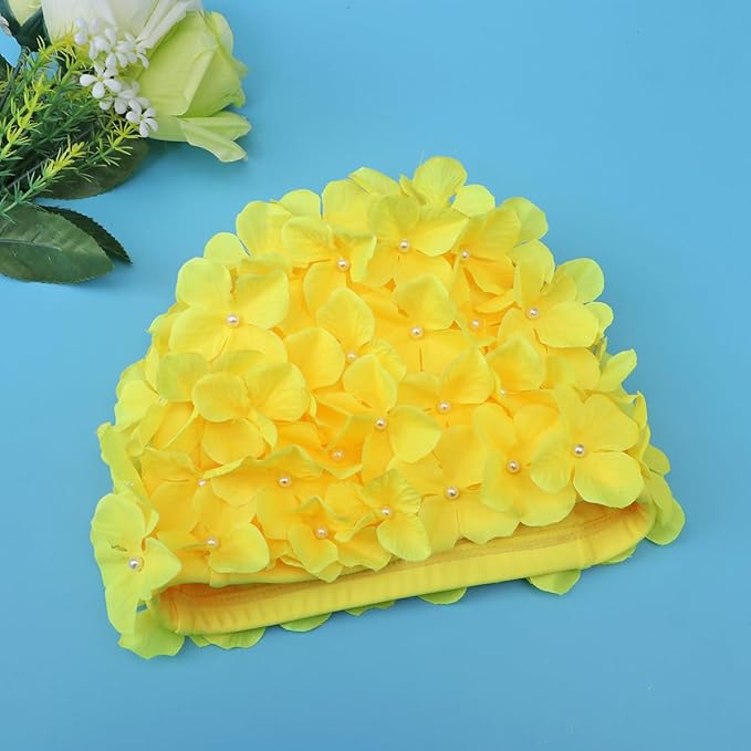 WINOMO Fashionable Swim Cap Floral Petal Stylish Swimming Hat Bathing Caps Size L for Women-StrideForce Fitness