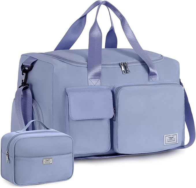 FIORETTO Women's Gym Duffle Bag with Shoes Compartment, 37L Capacity, Ideal for Travel, Gym, Sports, Duffel, Weekender-StrideForce Fitness