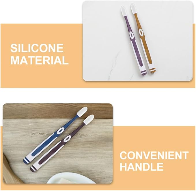 8PCS Soft Bristle Toothbrushes for Adults Family Pack Silicone Heads with Ultra-Soft Bristles Gentle Sensitive Teeth and Gums Portable Travel Tooth Brushes in Colors