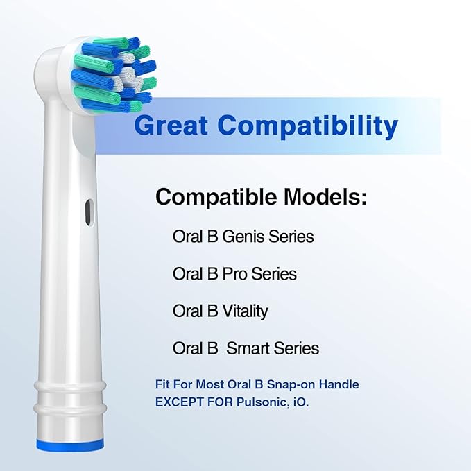 Replacement Brush Heads for Oral B, 16 Pcs Toothbrush Replacement Heads Compatible with Oral B Pro1000 Pro3000 Pro5000 Pro7000, Includes 4 Floss, 4 Cross, 4 Precision & 4 Whitening Brush Heads