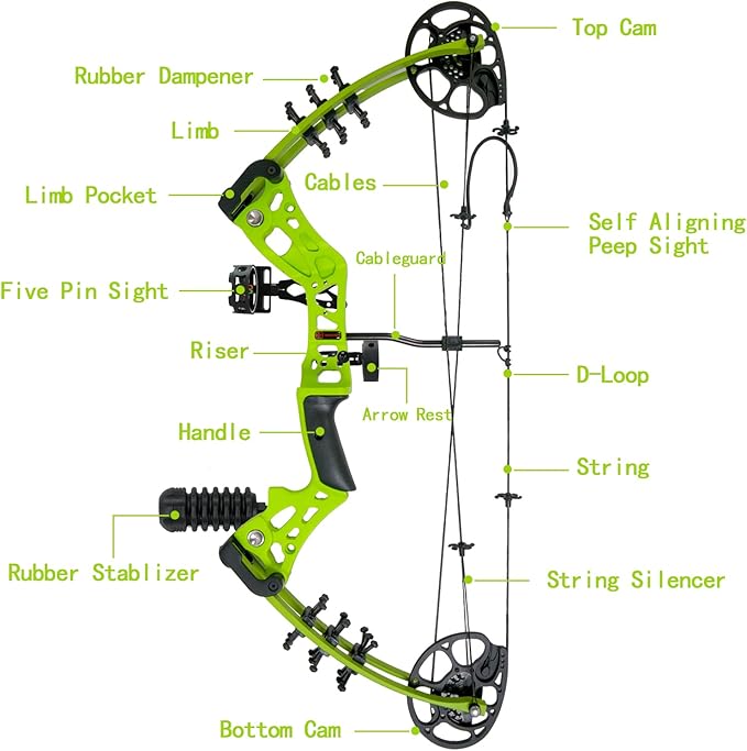 Youth Compound Bow Set 15-45 Lbs for Teens and Beginner, Package with Archery Hunting Equipment, Max Speed 260fps, Adjustable, Right Hand-StrideForce Fitness