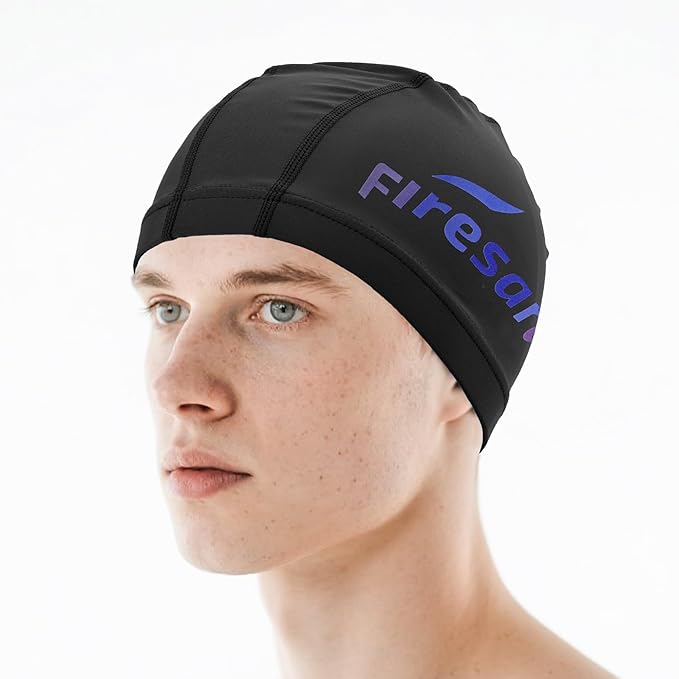 Firesara Fabric Swim Cap, High Elasticity Swimming Cap Keeps Hair Clean Breathable Fit Both Long Hair Short Hair, Swim Caps Woman Girls Men Kids One Size Hat-StrideForce Fitness