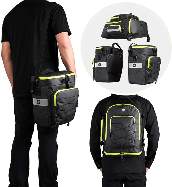 Rhinowalk Bike Pannier Bag Set for Bicycle Cargo Rack Saddle Bag Shoulder Bag Laptop Pannier Rack Bicycle Bag Professional Cycling Accessories 3 in 1-StrideForce Fitness