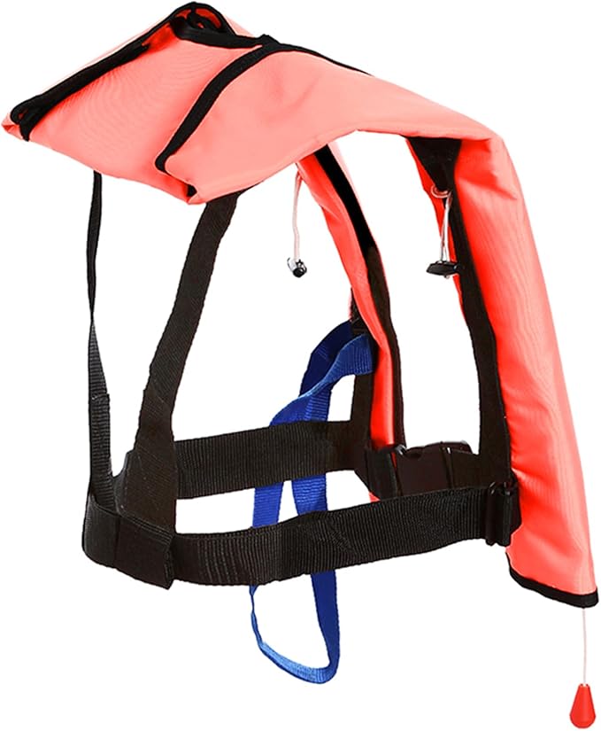 Manual Inflatable Life Jacket|Life Vest for Adults|PFD Low Profile|Supports up to 330 lbs(YSH700)-StrideForce Fitness