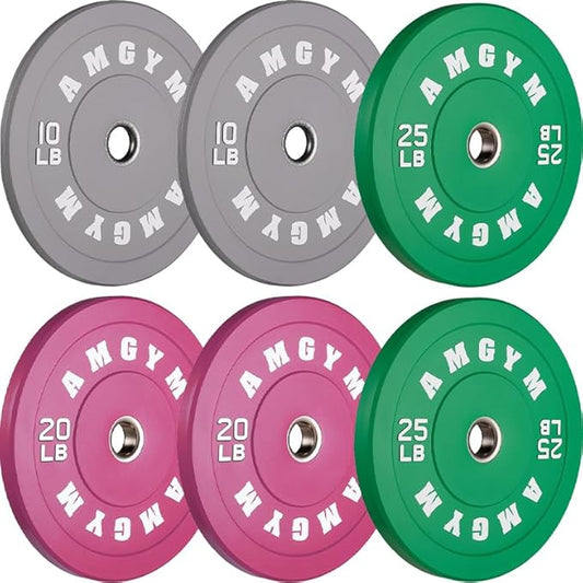 2 Inch Bumper Plates，10-500lbs，Barbell Rubber Olympic Weight Plates Set for Home Gym, Strength Training & Weight Lifting, Multiple Options Colors-StrideForce Fitness