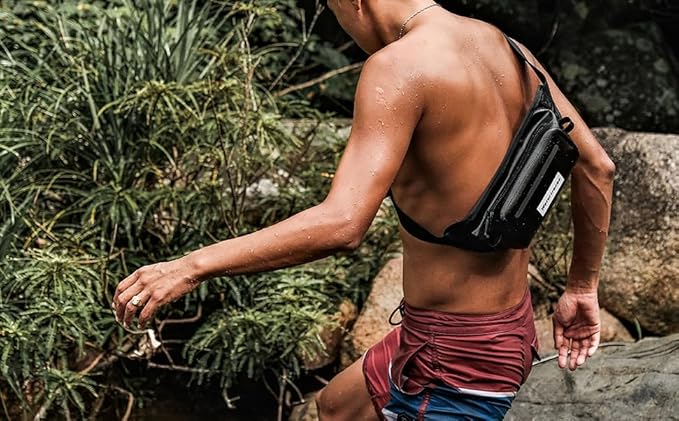 Waterproof Fanny Pack Snorkeling Bag Waist Bag For Canoe Kayaking Rafting Surfing Swimming Boating Storage Pack Paddle Board (Black)-StrideForce Fitness