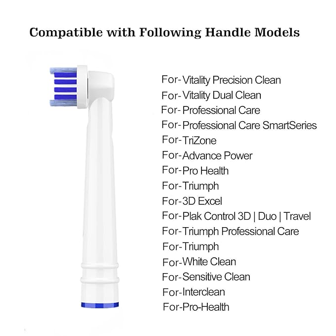 Replacement Toothbrush Heads Compatible with Oral B Braun, 4 Pack Professional Electric Toothbrush Heads Brush Heads Refill for Oral-B 7000/Pro 1000/9600/ 500/3000/8000