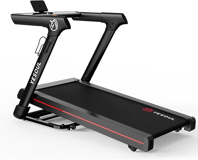 Yesoul Walking Treadmill for Seniors with Long Handrails – 4 Major Safety Protections, Emergency Stop Button, Treadmill for Home 300 lbs Capacity, Recovery Walking Machine with LED Display-StrideForce Fitness