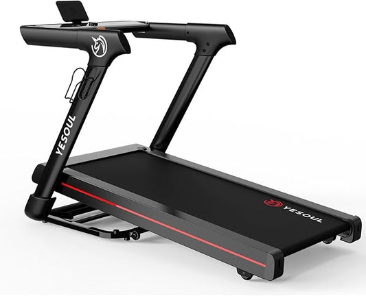 Yesoul Walking Treadmill for Seniors with Long Handrails – 4 Major Safety Protections, Emergency Stop Button, Treadmill for Home 300 lbs Capacity, Recovery Walking Machine with LED Display-StrideForce Fitness