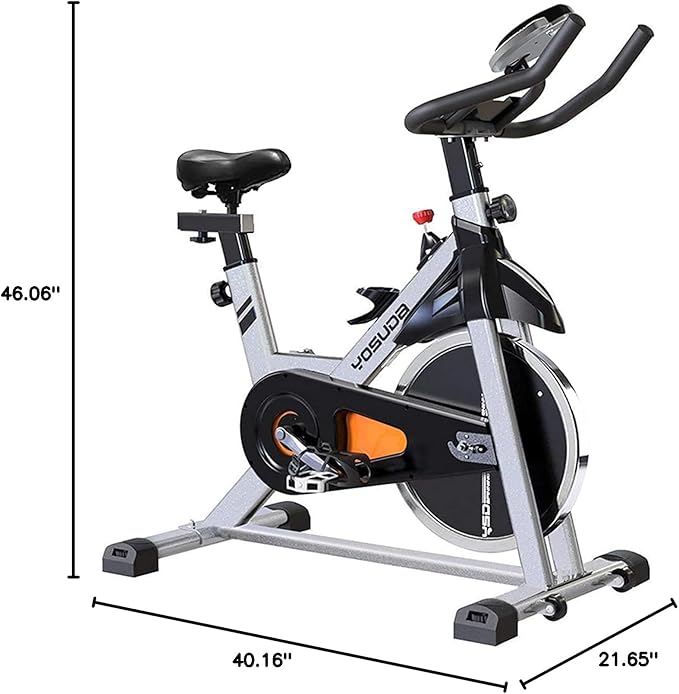 YOSUDA Exercise Bike, Brake Pad Stationary Bike for Home with Exclusive App, Magnetic Indoor Cycling Bike with 300 lb Weight Capacity, Low Noise, Tablet Holder and Fitness Courses for Weight Loss-StrideForce Fitness