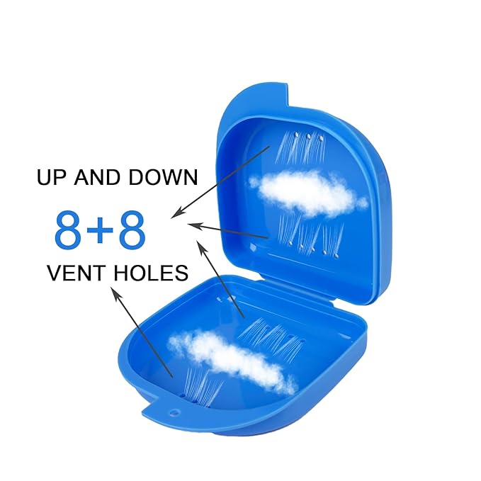 60PCS Retainer Case with Vent Holes,Black Color Denture Case,Portable Multi-Purpose Mouthguard Storage for Travel Home Office Business Trip