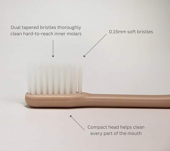 DASOM Soft Toothbrushes (Regular Size Head), Periodontist Design Tapered Bristles for Sensitive Teeth & Receding Gums 5 Count, Assorted Colors