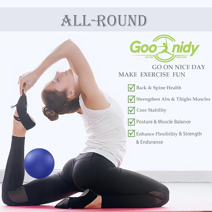 Soft Pilates Ball 9 Inch, Ideal Small Exercise Ball Between Knee Squeeze for Physical Therapy Yoga Core Medicine Abs Pt Bouncy, Mini Rubber Fitball Barre Workout Equipment for Women Men Kid Toddler-StrideForce Fitness