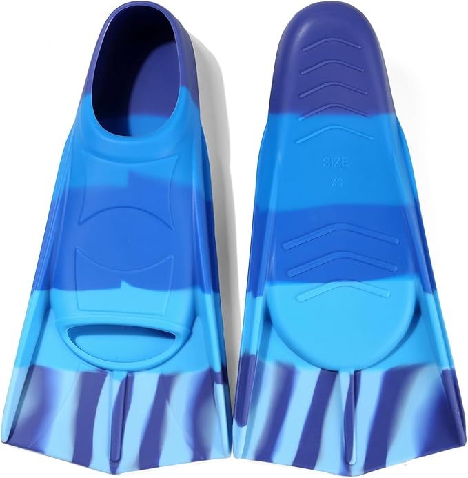Kids Swim Fins,Short Kids Fins Youth Swimming Flippers for Lap Swimming Training for Children Girls Boys Beginners-StrideForce Fitness