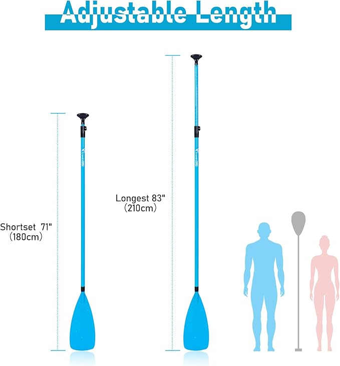 Freein 3-Piece Adjustable & Floating SUP Paddle - Fiberglass Shaft, Nylon Blade (71-83")-StrideForce Fitness