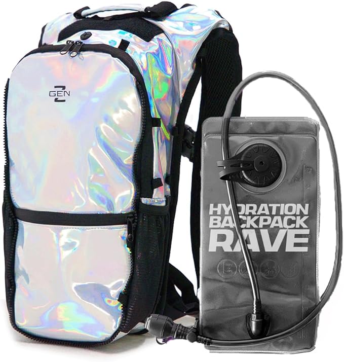 RAVERUNNER® Anti-Theft Hydration Backpack | Festival Approved Rave Backpack for Concert Goers, Leak-Free Festival Water Backpack for EDC, Rave Hydration Pack-StrideForce Fitness