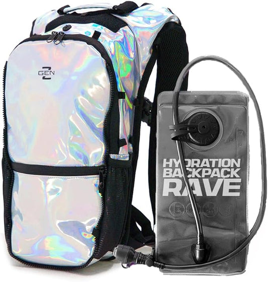 RAVERUNNER® Anti-Theft Hydration Backpack | Festival Approved Rave Backpack for Concert Goers, Leak-Free Festival Water Backpack for EDC, Rave Hydration Pack-StrideForce Fitness