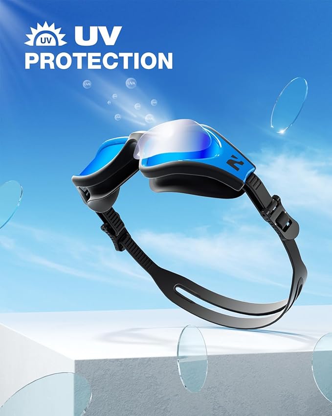 ZIONOR G1 Lite Swim Goggles with Swim Cap Comfortable Anti-fog Swimming Goggles Cap Set for Adult Men Women-StrideForce Fitness