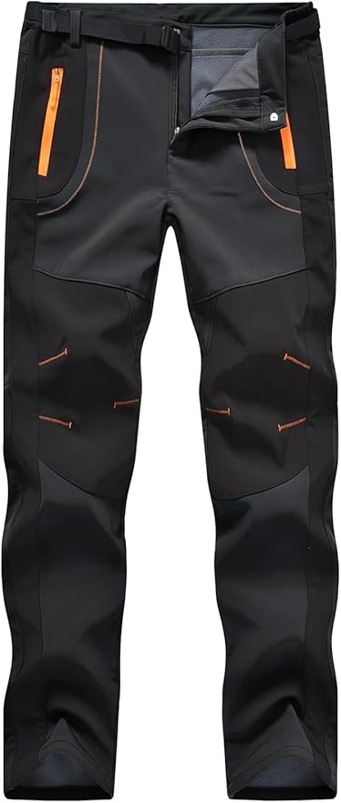 Rdruko Men's Snow Ski Pants Waterproof Insulated Winter Outdoor Snowboard Hiking Fleece Pants with Belt-StrideForce Fitness