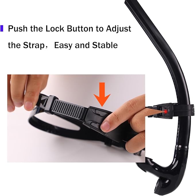 Swim Snorkel for Lap Swimming，No Loud gurgling Noise No Hurt Forehead No Slip Swimming Snorkeling Training for Adult/Kid/Youth,Swimmer Snorkle Center Mount Snorkel One-Way Purge Valve-StrideForce Fitness