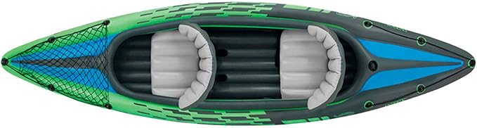 INTEX Challenger Inflatable Kayak Series: Includes Deluxe 86in Kayak Paddles and High-Output Pump – SuperStrong PVC – Adjustable Seat with Backrest – Removable Skeg – Cargo Storage Net-StrideForce Fitness